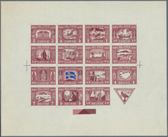 Island: 1930, Composite Die Proof Sheet In Dark Violet Of Complete Set Of 16 Values With All 3 Plate - Other & Unclassified