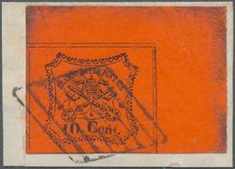 Italien - Altitalienische Staaten: Kirchenstaat: 1867, 10 C Orange-red From The Upper Right Sheet-co - Kirchenstaaten