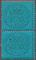 Italien - Altitalienische Staaten: Kirchenstaat: 1868, 5 C Blue Vertical Pair Mint Never Hinged Of A - Kerkelijke Staten