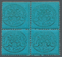 Italien - Altitalienische Staaten: Kirchenstaat: 1868, 5 Cent. Azzurro Scuro, 5c. Greenish Blue Unmo - Etats Pontificaux