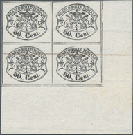 Italien - Altitalienische Staaten: Kirchenstaat: 1889, 3, 10, 20, 40 And 80 C Black In Blocks Of 4 A - Etats Pontificaux