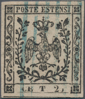 Italien - Altitalienische Staaten: Modena: 1852, 25 C Black On Brownish With PLATE-ERROR "N In CENT - Modène