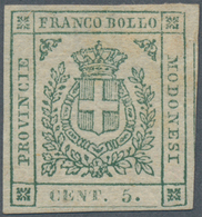 Italien - Altitalienische Staaten: Modena: 1859, 5 C Green Unused With Original Gum And Small Rest O - Modène