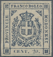 Italien - Altitalienische Staaten: Modena: 1859, 20 C Blue-violet Mint Never Hinged, All Sides Wide - Modène