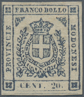 Italien - Altitalienische Staaten: Modena: 1859, 20 C Violet-slate Mint With Original Gum And A Rest - Modène