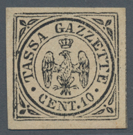 Italien - Altitalienische Staaten: Modena - Zeitungsstempelmarken: 1859, 20 Cent. Black Sample Not E - Modena