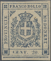 Italien - Altitalienische Staaten: Modena - Zeitungsstempelmarken: 1859, 20 C Blue-slate Unused With - Modène