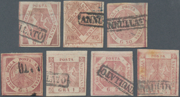 Italien - Altitalienische Staaten: Neapel: 1858, 1/2 Gr Purple-rose To 50 Gr Brown-rose 7 Items Comp - Naples