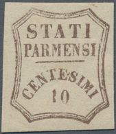 Italien - Altitalienische Staaten: Parma: 1859, 10 Cent. Dark Brown Mint With Original Gum In Perfec - Parme