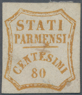 Italien - Altitalienische Staaten: Parma: 1859, 80 C Olive Yellow Unused Without Gum, The Stamp Is C - Parme