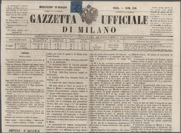 Italien - Altitalienische Staaten: Parma - Zeitungsstempelmarken: 1853, 9 C Black On Blue Single Fra - Parme