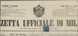 Italien - Altitalienische Staaten: Parma - Zeitungsstempelmarken: 1853, 9 C Black On Blue Single Fra - Parme