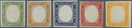 Italien - Altitalienische Staaten: Sardinien: 1855/1861, 5 C Green To 80 C Yellow Without Embossing, - Sardinië