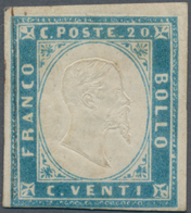 Italien - Altitalienische Staaten: Sardinien: 1855, 20 C Milk-blue Unused With Original Gum, The Sta - Sardinia