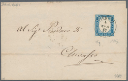 Italien - Altitalienische Staaten: Sardinien: 1855, 20 C Light Blue Single Franking On Complete Fold - Sardegna