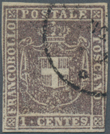 Italien - Altitalienische Staaten: Toscana: 1860, 1 C Brown-lilac Tied By Circle Cancel, The Stamp I - Toskana