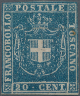 Italien - Altitalienische Staaten: Toscana: 1860, 20 C Blue Unused With NEW GUM, The Stamp Still Has - Toscane