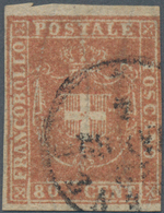 Italien - Altitalienische Staaten: Toscana: 1860, 80 C Light Brownish-red Tied By Circle Cancel, The - Toscane