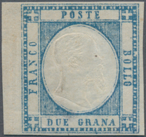 Italien: 1861, 2 Gr Blue From Left Sheet-margin Mint Never Hinged, The Stamp Has Full To Wide Margin - Marcophilia
