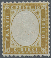Italien: 1862. 10 C Light Olive ("oliva Chiara") MNH, Perfectly Centered And Very Fresh. Certificate - Marcofilie