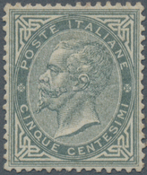 Italien: 1863, 5 C Grauoliv Unused With Original Gum And A Rest Of Hinge, The Stamp Is Well Perforat - Poststempel