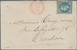 Italien: 1870 Cover Sent From The "CORPS EXPED.RE D'ITALIE ROME" To Toulon, Franked By Napoleon 1862 - Marcophilia