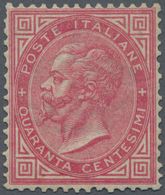 Italien: 1866. 40 C Carmine Rose, Turin Printing, Mint Never Hinged With Full Original Gum, Perfect - Marcophilia