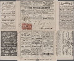 Italien: 1888. Publicitary Cover With Twin 10 C Stamps, One Without Perforation, The Other With Wron - Marcofilía