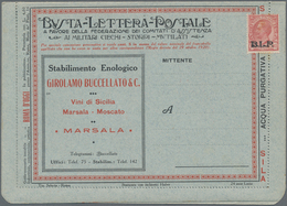 Italien: 1921, Viktor Emanuel 10c. Rose With Black Opt. 'B.L.P' On Lettercard (Busta Lettera Postale - Storia Postale