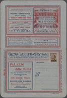 Italien: 1922/1923. 40 C Brown With Blue Overprint "B.L.P", Type II, On Complete Mint Advertising Ca - Marcophilia