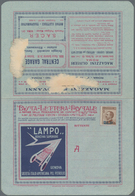 Italien: 1921. 40 C Brown With Blue Overprint "B.L.P", Type I, On Mint Advertising Card Letter (Lazi - Marcophilia