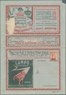Italien: 1921. 20 C Brown With Blue Overprint "B.L.P", Type I, On Mint Advertising Card Letter (6. S - Marcophilia