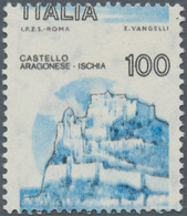 Italien: 1980, 100 L Multiple Colour With Print Only In Black And Blue, In Additional Vertically Str - Marcophilia