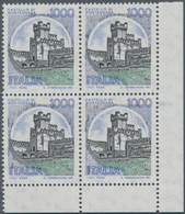 Italien: 1980, 1.000 L Multicoloured In Block Of 4 From The Sheet Corner Lower Right With Only Black - Marcophilia