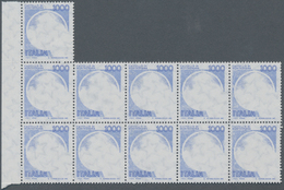 Italien: 1980, 1.000 L Multicoloured In Block Of 11 From The Left Margin With Only Blue Print And Wi - Marcophilia