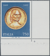 Italien: 1992, 750 L Multicoloured With "bright Medallion", Mint Never Hinged From The Lower Right C - Marcophilia