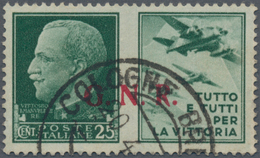 Italien - Militärpostmarken: Nationalgarde: 1944. 25 C VEIII Green With Propaganda Field "airplane", - Andere & Zonder Classificatie