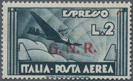 Italien - Militärpostmarken: Nationalgarde: 1944, Airmails 2l. Slate With Brescia Overprint In Type - Andere & Zonder Classificatie