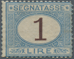 Italien - Portomarken: 1870, 1 L Blue/brown Mint With False Gum And A Rest Of Hinge, The Stamp Is A - Portomarken