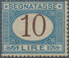 Italien - Portomarken: 1870, 10 L Postage Due With BROWN Digits, MNH, Fresh Colours, Slightly Off Ce - Segnatasse