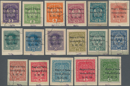 Italienische Besetzung 1918/23 - Julisch-Venetien: 1918, Overprints 3h.-4kr., Short Set Of 17 Values - Venezia Julia