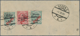 Italienische Besetzung 1918/23 - Trentino: POSTAGE DUES: 1919, "Porto" On 5h. On 5c. Green (2) And 1 - Trentin
