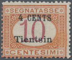 Italienische Post In China: 1918. Postage Due. "4 CENTS Tientsin" Overprint On 10 C Italian Postage - Tientsin