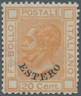 Italienische Post In Der Levante: 1878, Forerunner 20 C Brown-orange Unused With Hinge And Little Or - Algemene Uitgaven