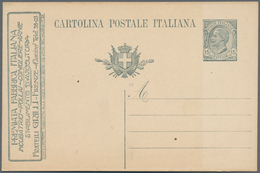 Italien - Ganzsachen: 15 C Grey Postal Stationery Card With RARE Advertising From The "Stabilmento D - Interi Postali