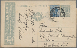 Italien - Ganzsachen: 1919. 15 C Grey Postal Stationery Card With RARE Advertising For The "Carburat - Entiers Postaux