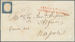 Italien - Stempel: 1861. Cover To Naples With Uncancelled Sardinia 20 C Blue With Red L2 "ARRIVO A N - Marcofilía