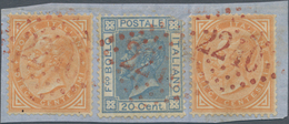 Italien - Besonderheiten: 1863/1867, 10 C Brown-orange Two Items Mixed Franking With 20 C Blue On Pi - Non Classificati