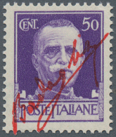 Italien - Besonderheiten: 1943, SOUTH ITALY: 50 C Violet IMPERIAL With Red Overprint Of The Signatur - Ohne Zuordnung