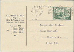 Lettland: 1939/40, One Postcard, One Viewcard And One Letter, All Cancelled By Machine Cancel In Fre - Letonia